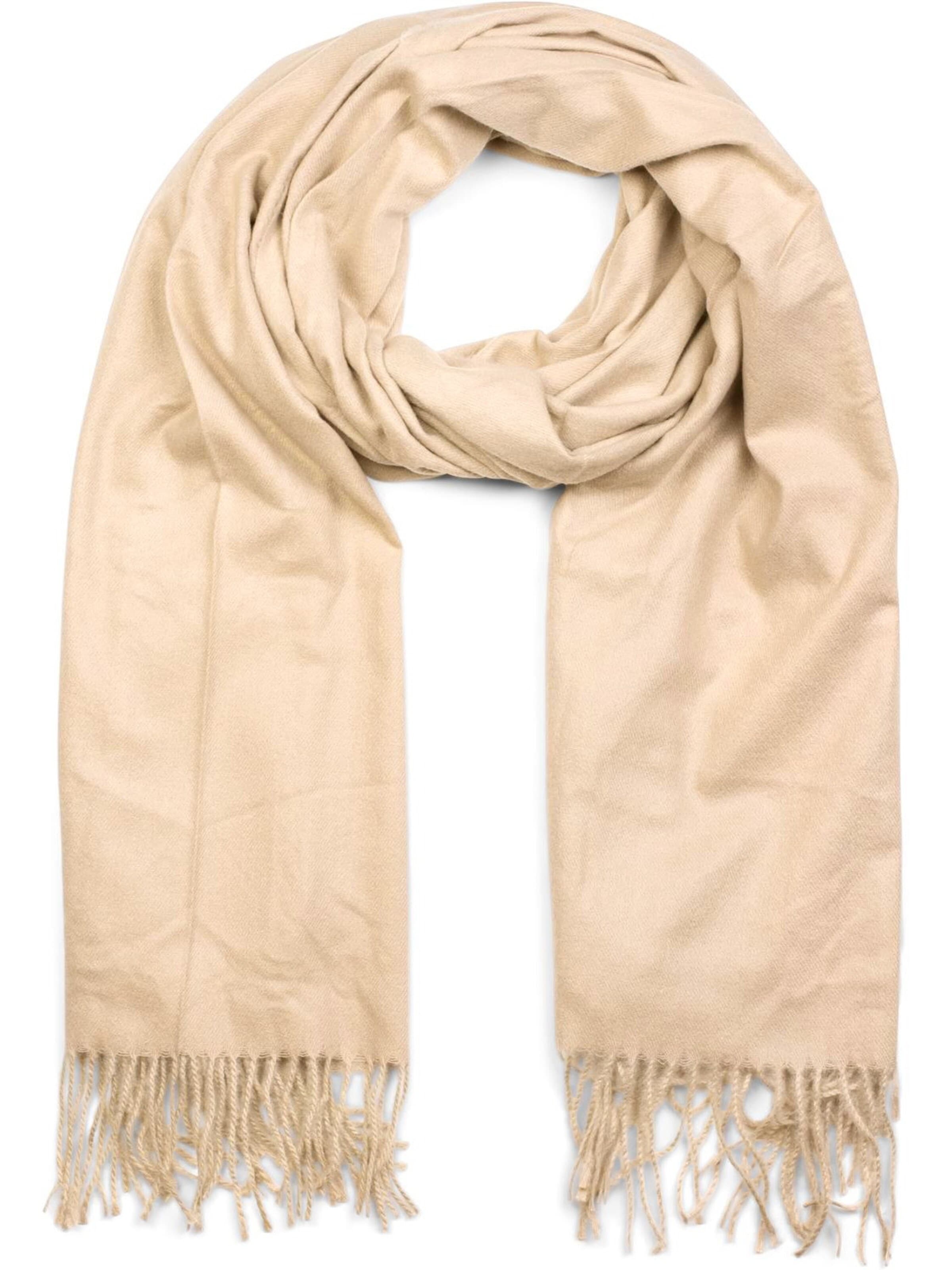styleBREAKER Schal 'Weicher Schal Uni mit Fransen'‌‌‌‌‌‌‌ in One Size in beige, Produktansicht