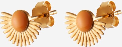 ENAMEL Copenhagen Ohrringe 'Soleil' in gold / dunkelorange, Produktansicht