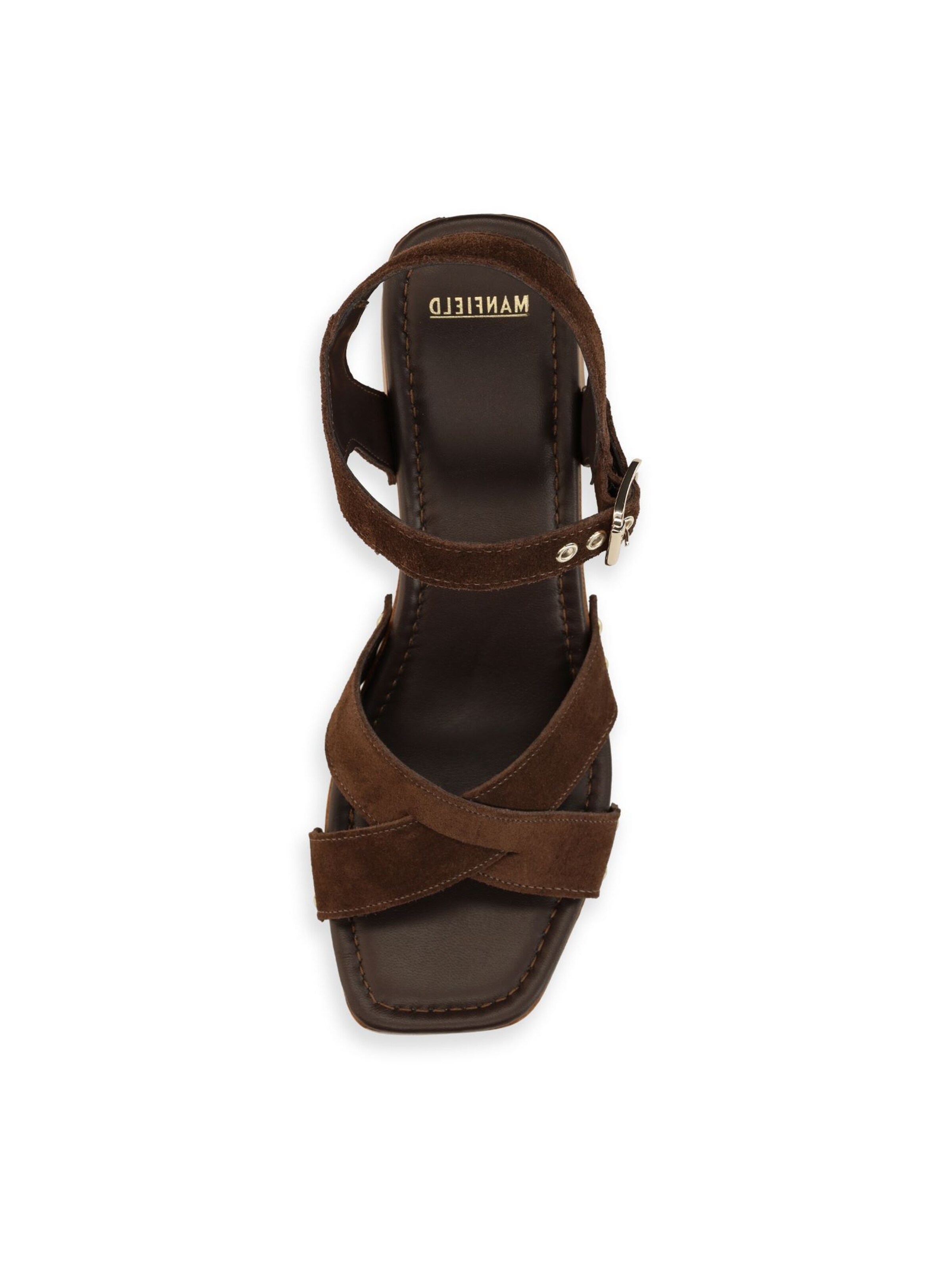 MANFIELD Sandalen met riem in Bruin