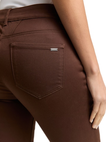 Coupe slim Pantalon 'Edda' TOM TAILOR en marron