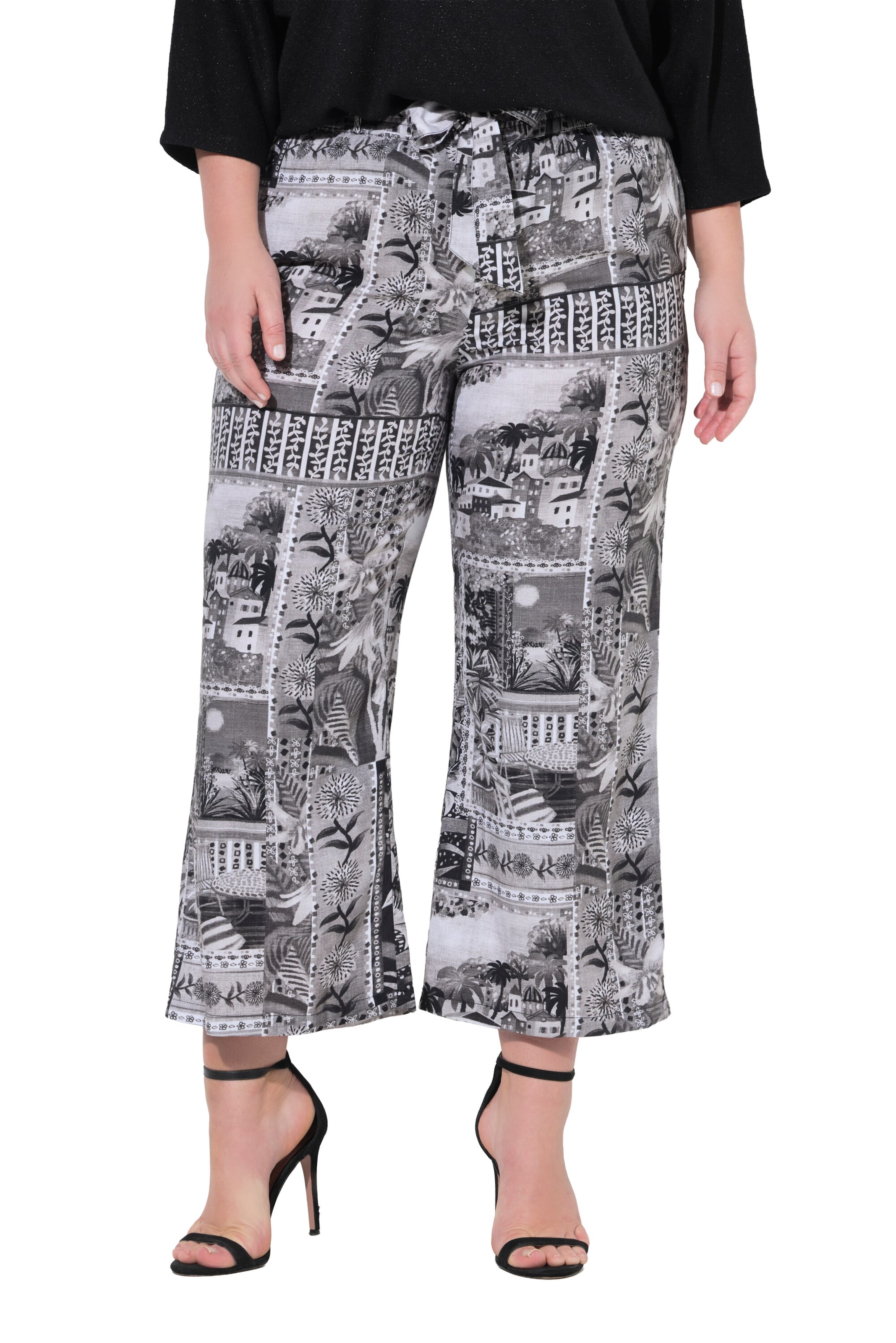 MIAMODA Wide leg Trousers in Grey: front