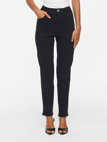 VILA Slimfit Jeans 'VIMia' in Zwart: voorkant
