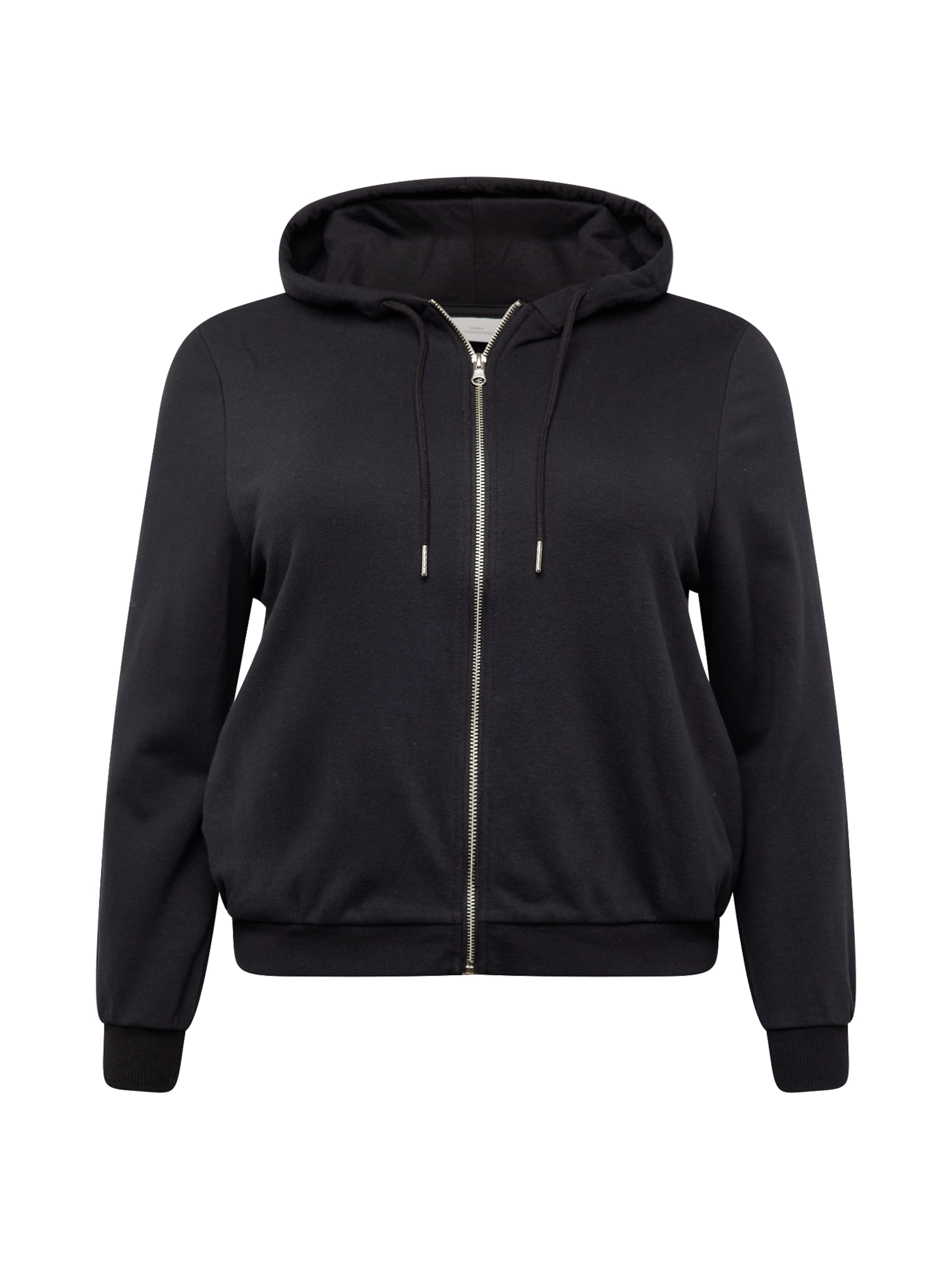 Giacca di felpa 'BELLA' di ONLY Carmakoma in nero: frontale