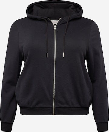 ONLY Carmakoma Zip-Up Hoodie 'BELLA' in Black: front