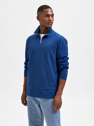 Sweat-shirt 'PAWLEY' SELECTED HOMME en bleu : devant