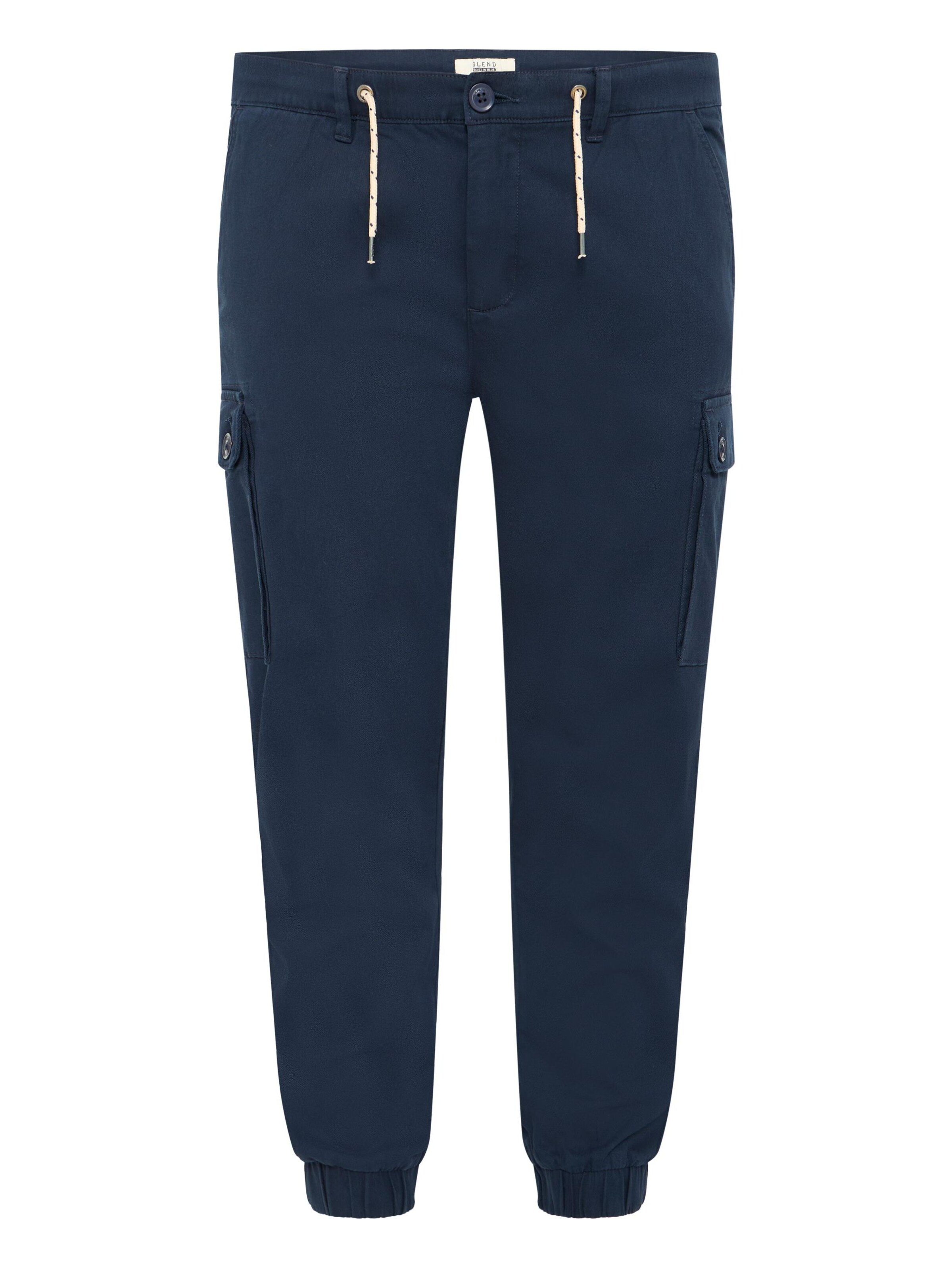 BLEND Tapered Cargobroek in Blauw: voorkant