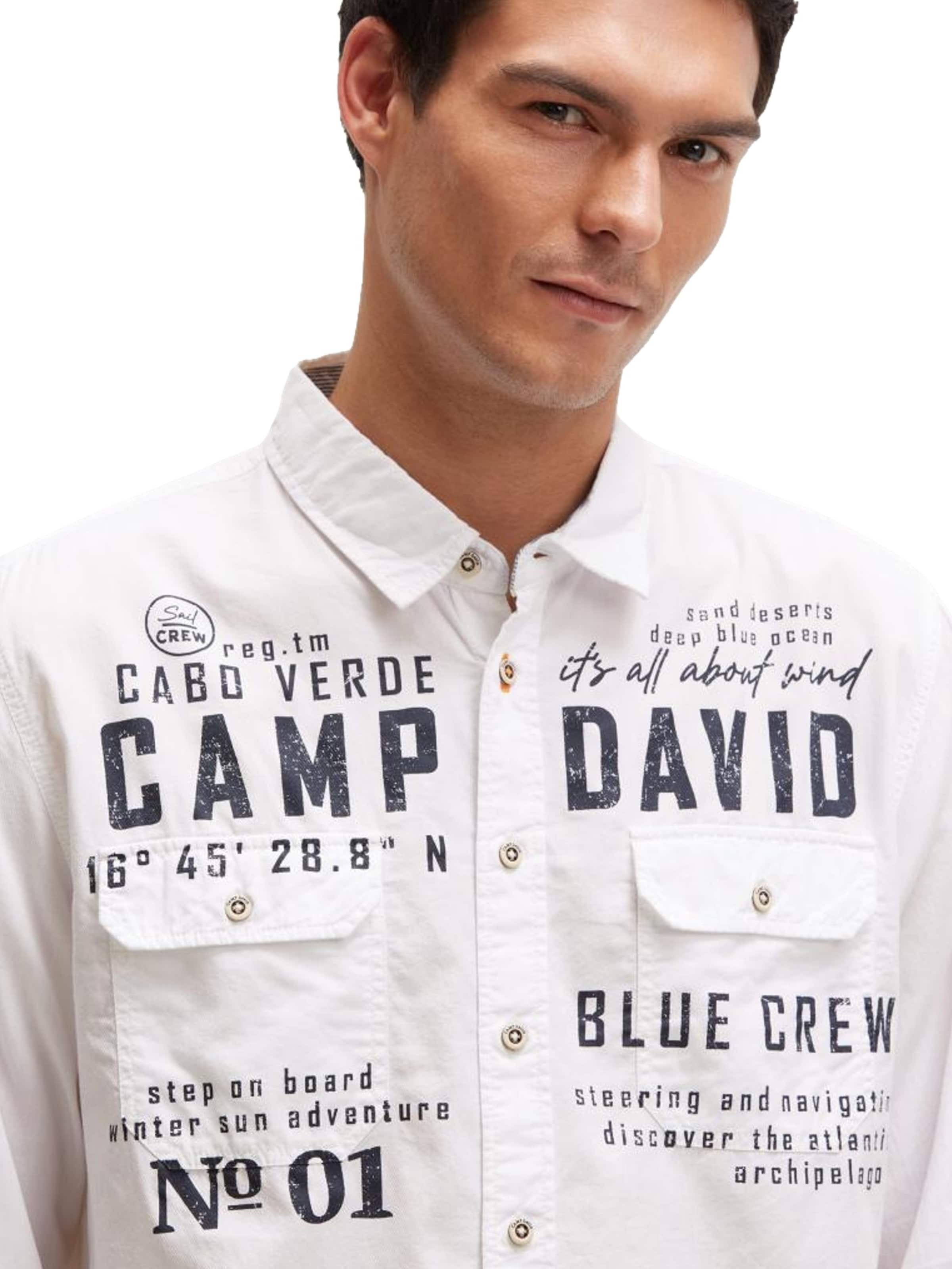 CAMP DAVID Средняя посадка Рубашка в Белый