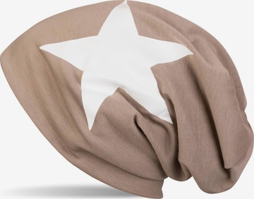 styleBREAKER Mütze 'Beanie mit Stern Print' in Grau: Vorderseite