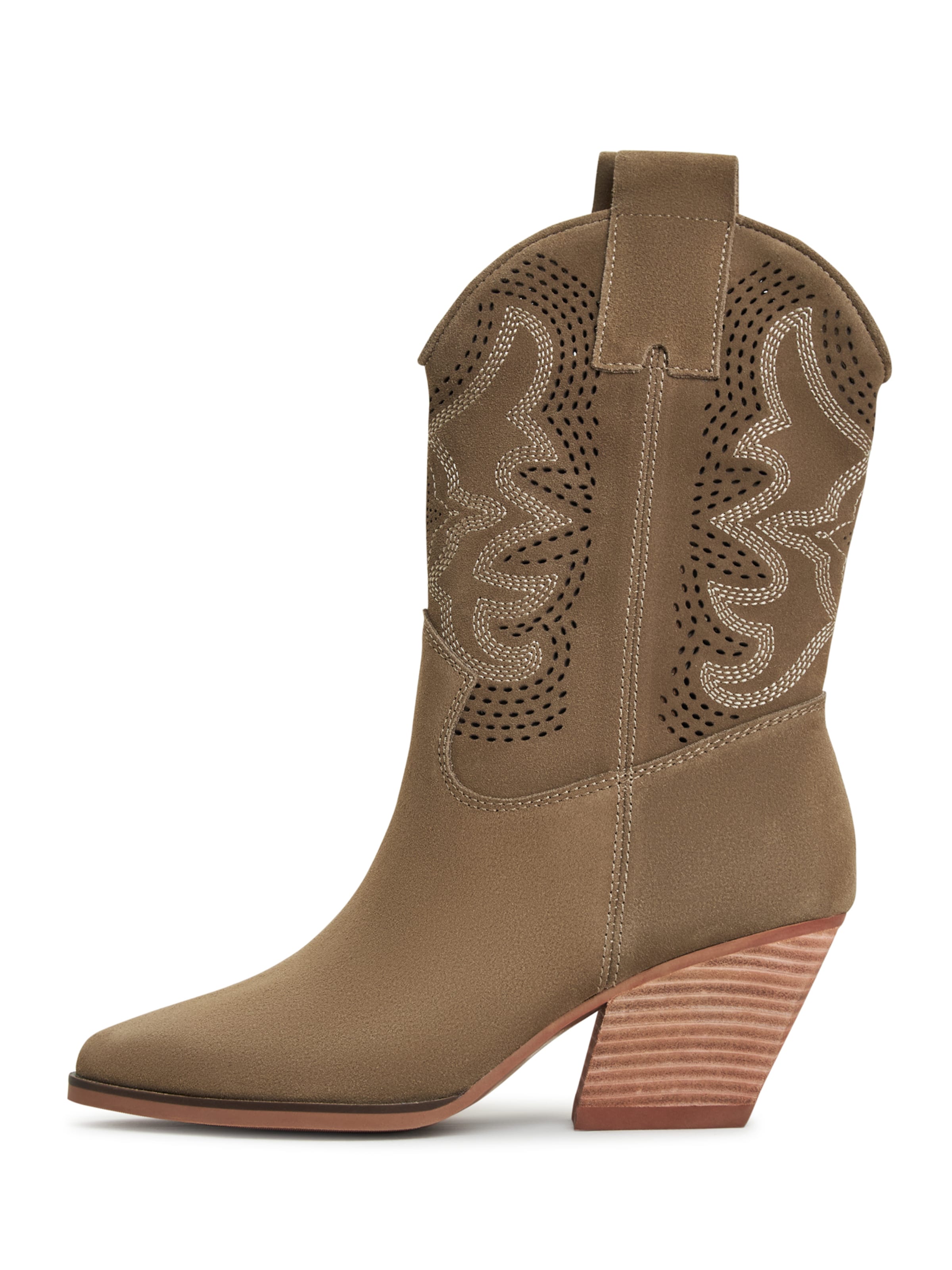 CESARE GASPARI Cowboystiefel in Beige: Vorderseite