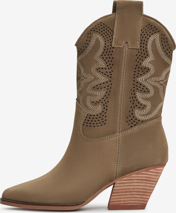 CESARE GASPARI Cowboystiefel in Beige: predná strana