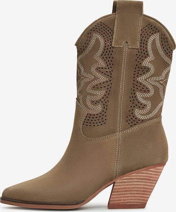 CESARE GASPARI Cowboy Boots in Beige: front