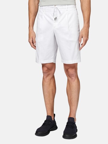 Boggi Milano Regular Pleat-Front Pants in White: front