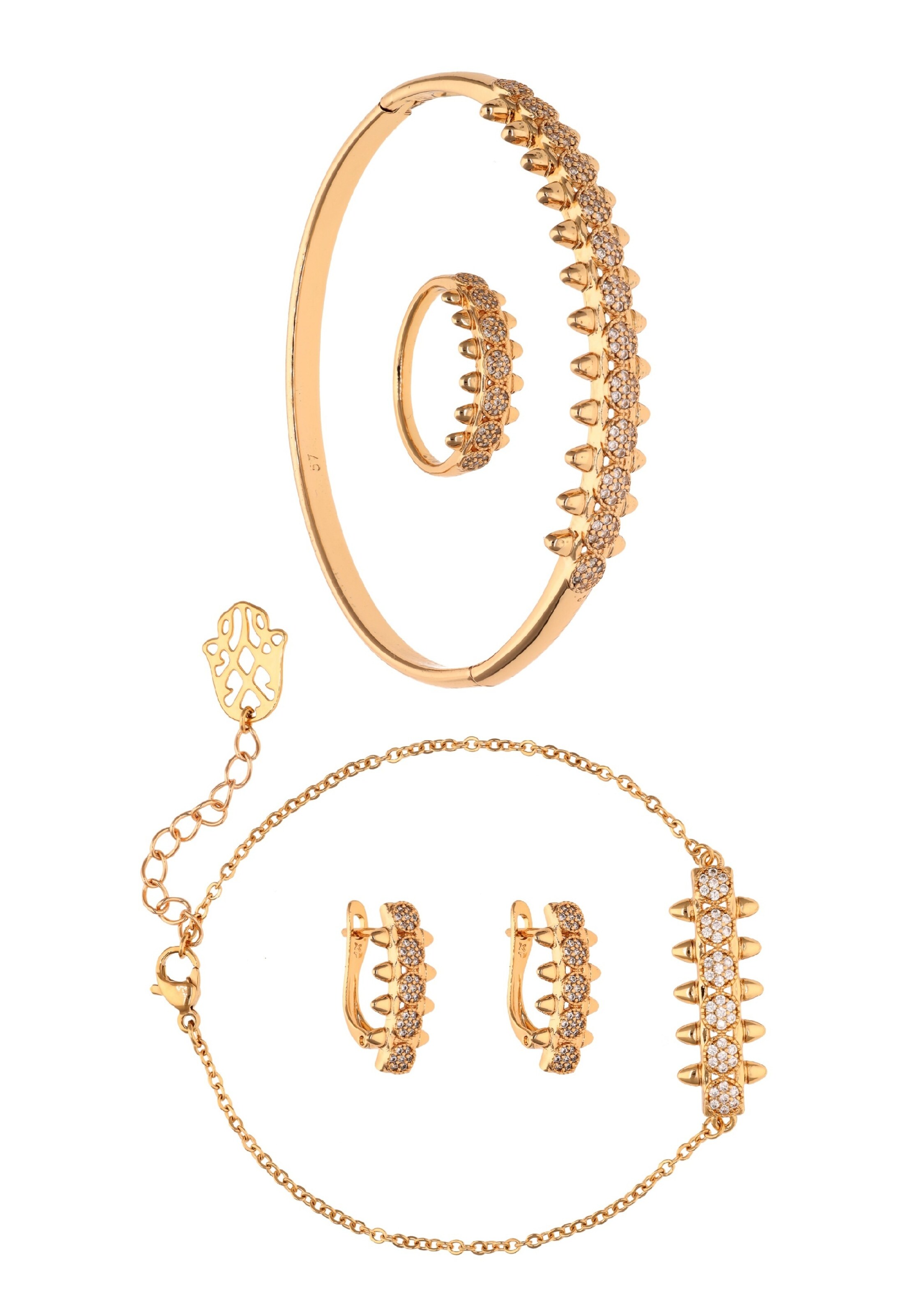 faina - Conjunto de joyería en oro: frente