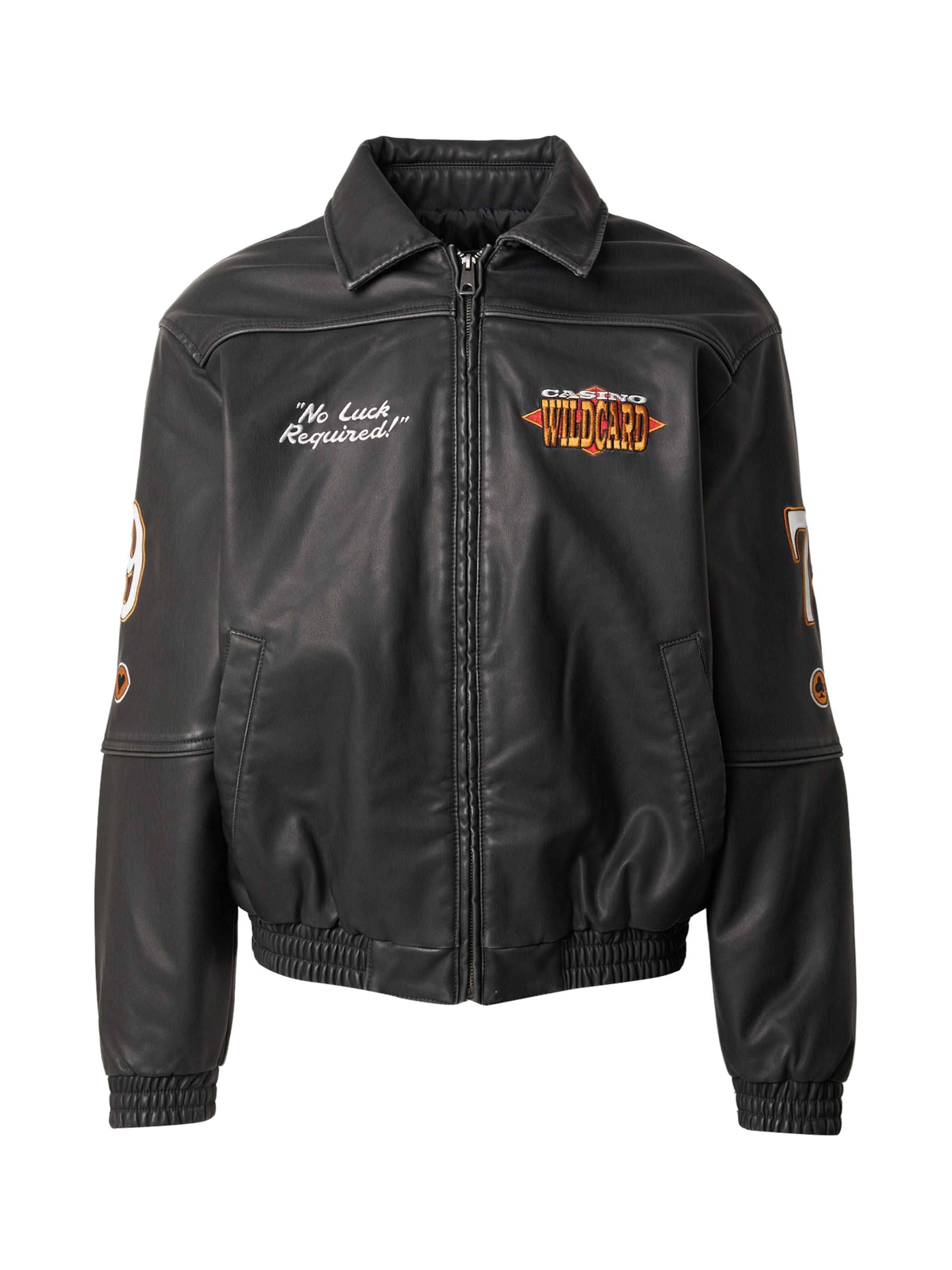 HOLLISTER Φθινοπωρινό και ανοιξιάτικο μπουφάν σε μαύρο: μπροστά