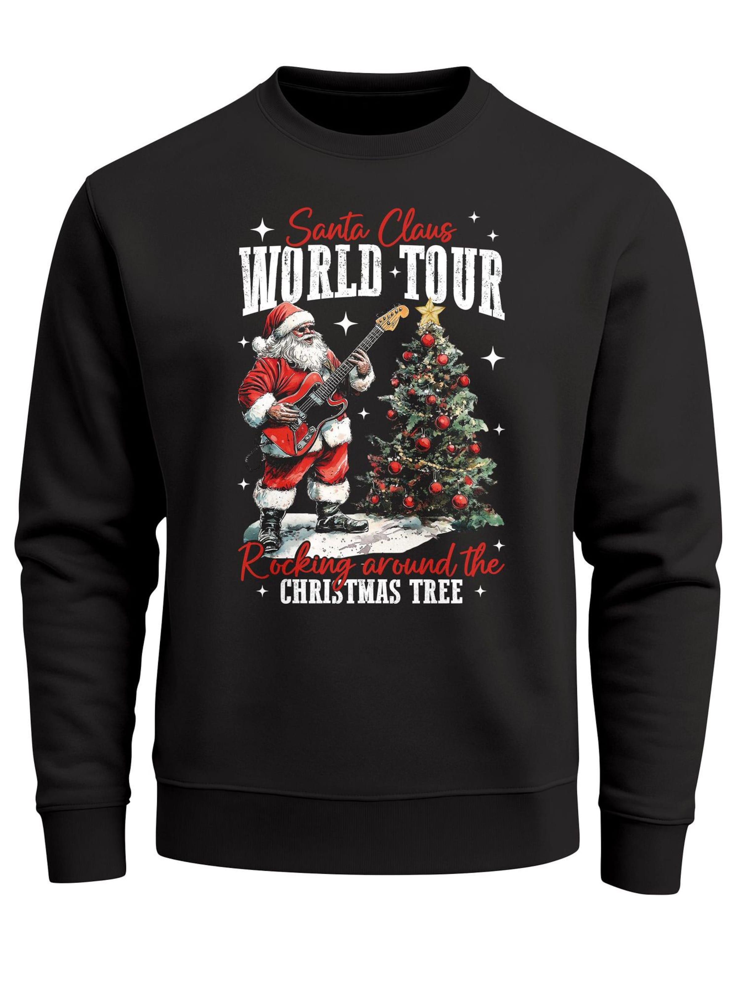 Neverless Sweatshirt 'Santa World Tour' in Black: front
