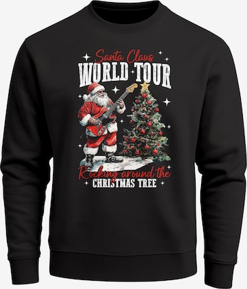 Neverless Sweatshirt 'Santa World Tour' in Schwarz: Vorderseite
