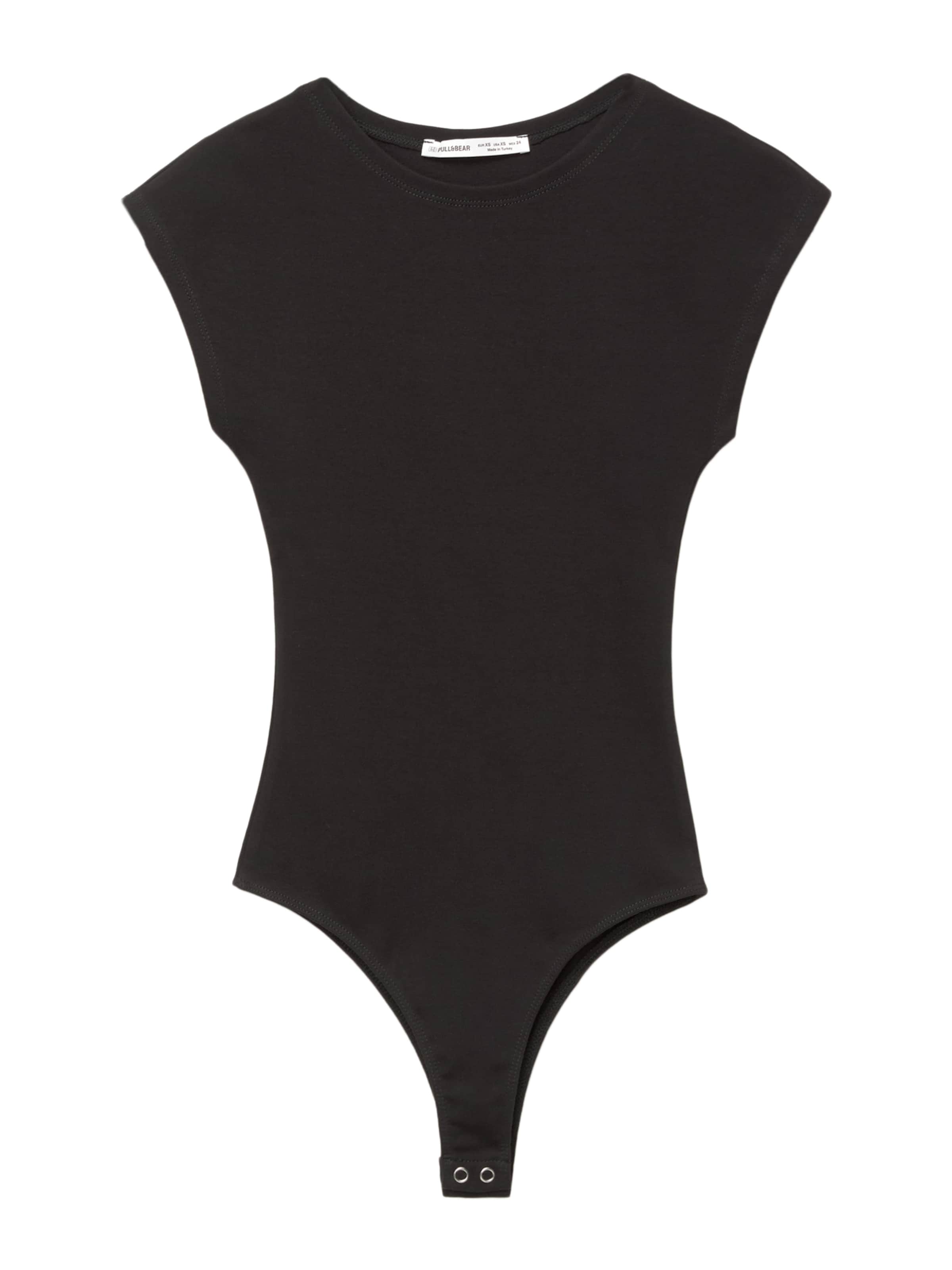 Pull&Bear Bodi majica | črna barva, Prikaz izdelka