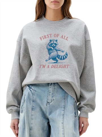 GORHEY Sweatshirt 'Women's Crew Neck Sweatshirt with Print, Loose Long Sleeve Fleece Pullover' in Grey: front