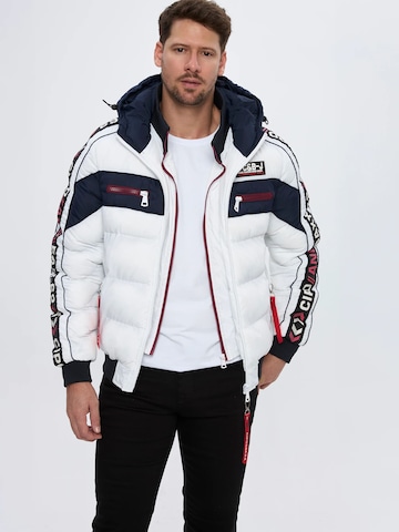CIPO & BAXX Winterjacke CM226 mit Doppelreißverschluss in Weiß