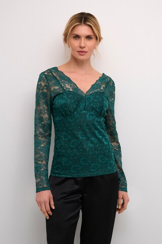 Cream Blouse 'CR Glaze' in Green: front