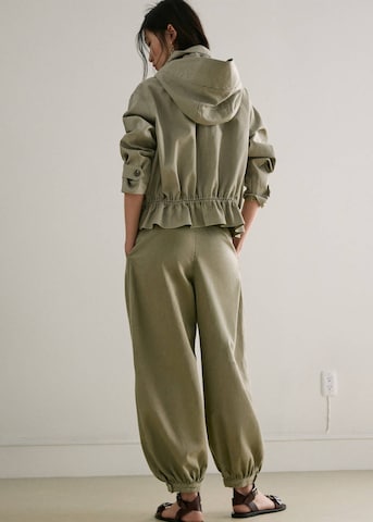 MANGOBarrel Traperice s naborima 'Souffle' - zelena boja