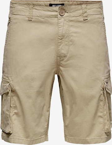 Regular Pantalon cargo 'Mike' Only & Sons en beige : devant