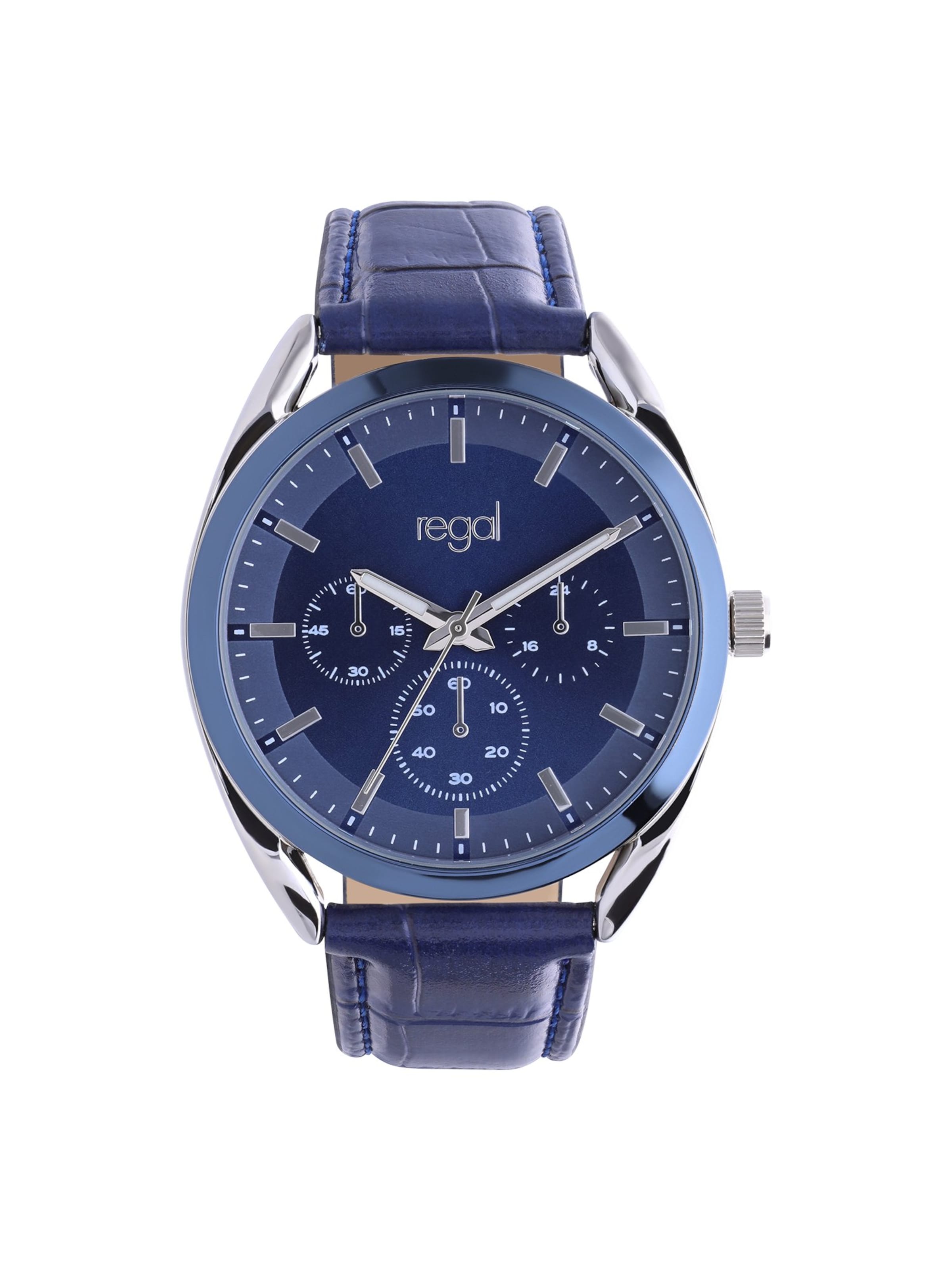 Montre à affichage analogique Lucardi en bleu : devant