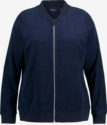 Ulla Popken Zip-Up Hoodie in Blue: front