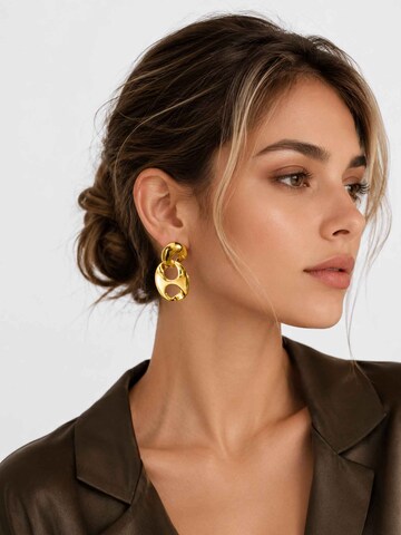 RteRme Náušnice 'Double Layer Oval Gold Hoop Earrings' – zlatá
