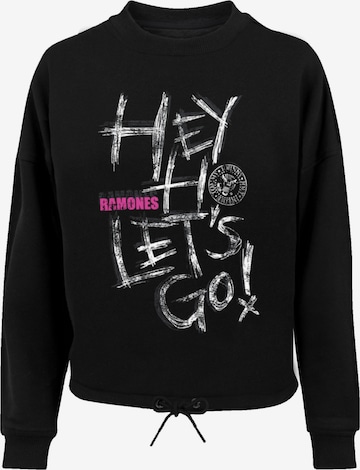 F4NT4STIC Sweatshirt 'Ramones Rock Musik Band Hey Ho Let's Go' in Zwart: voorkant