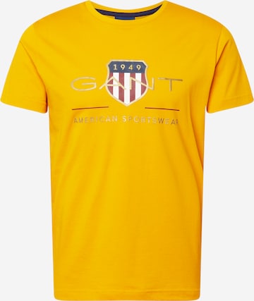 T-Shirt GANT en jaune : devant