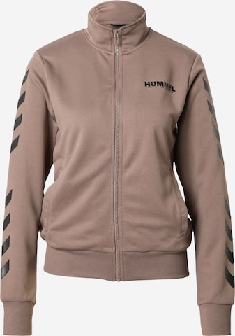 Veste de survêtement 'LEGACY POLY' Hummel en marron : devant