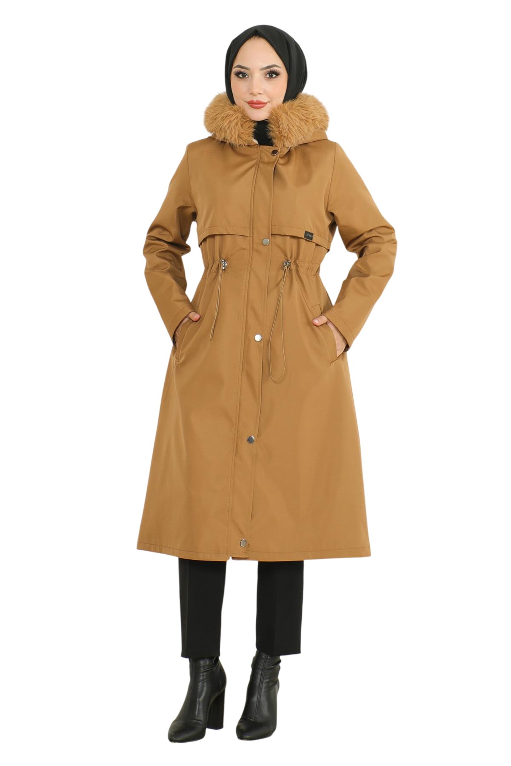 MODAMIHRAM Wintermantel in Bruin