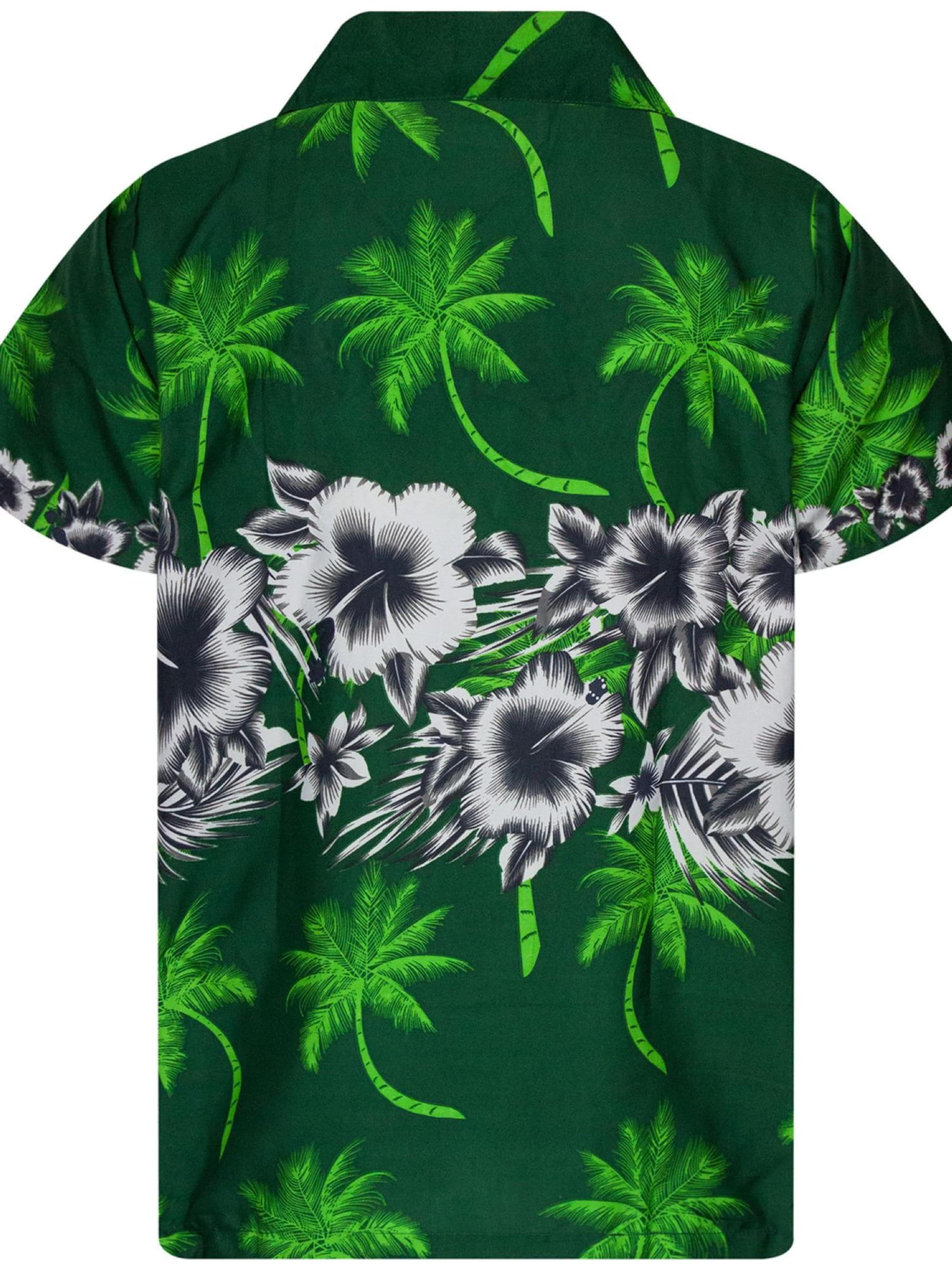 King Kameha Bluse 'Flower Chest'‌‌‌ in Grün