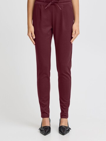 ICHI Tapered Trousers 'Kate' in Red: front