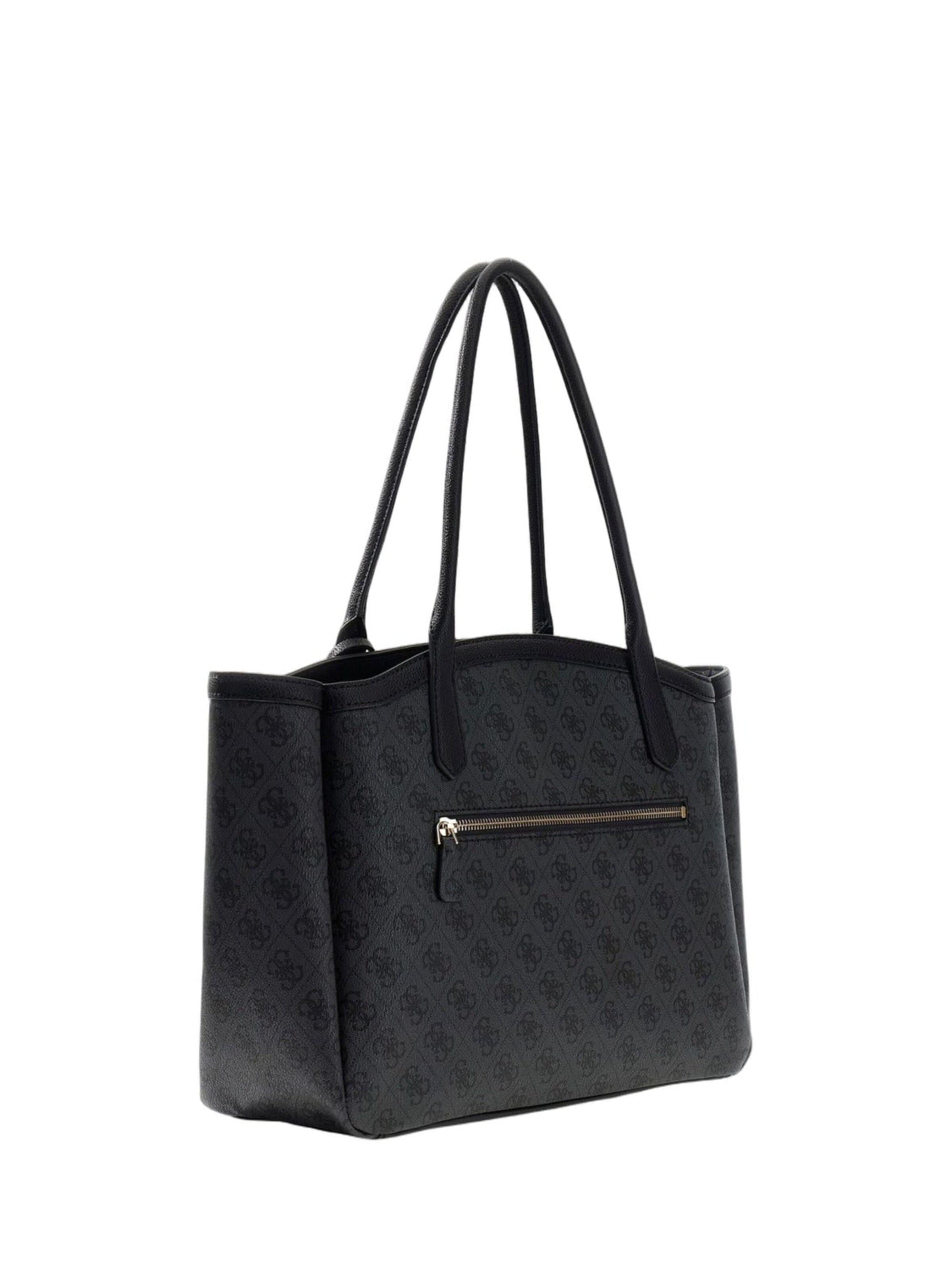 GUESS Nakupovalna torba 'Guess Cabas Lindsey Coal Logo' | črna barva