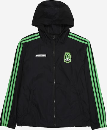 juoda ADIDAS ORIGINALS Demisezoninė striukė 'Adidas Originals X Minecraft': priekis