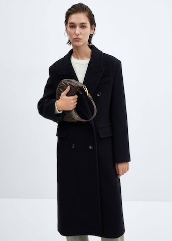 MANGO Between-Seasons Coat 'Borabora' in Blue: front