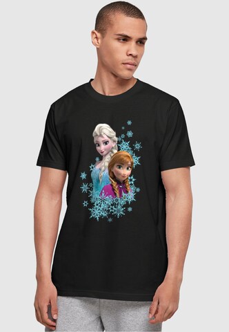 ABSOLUTE CULT T-Shirt 'Frozen - Elsa And Anna Sisters' in Schwarz: Vorderseite
