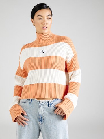 Calvin Klein Jeans Trui in Oranje: voorkant
