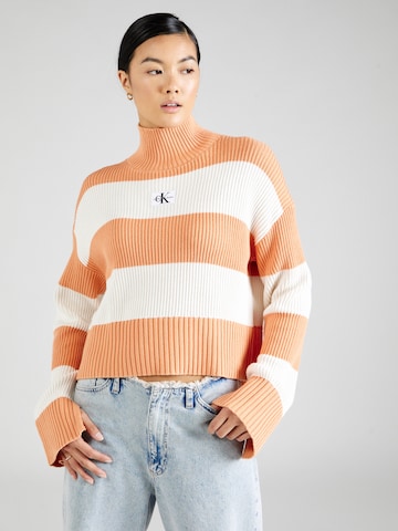 Pull-over Calvin Klein Jeans en orange : devant