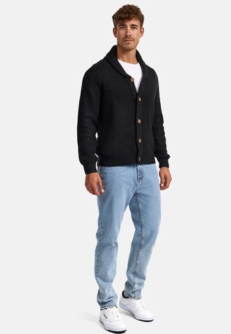 INDICODE JEANS Stickjacke ' Brandox ' in Schwarz