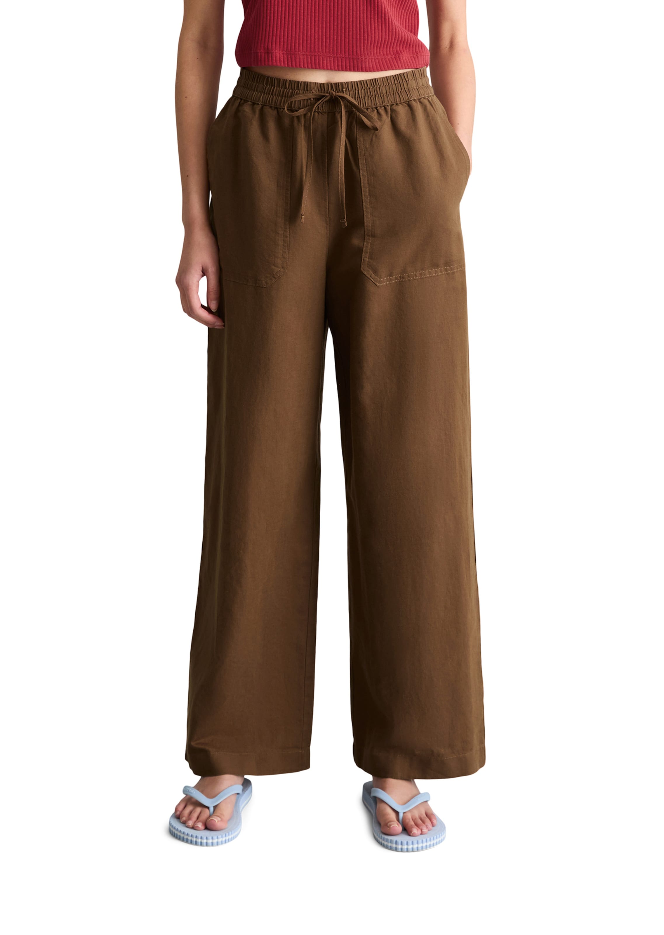 Marc O'Polo DENIM Regular Broek in Bruin: voorkant