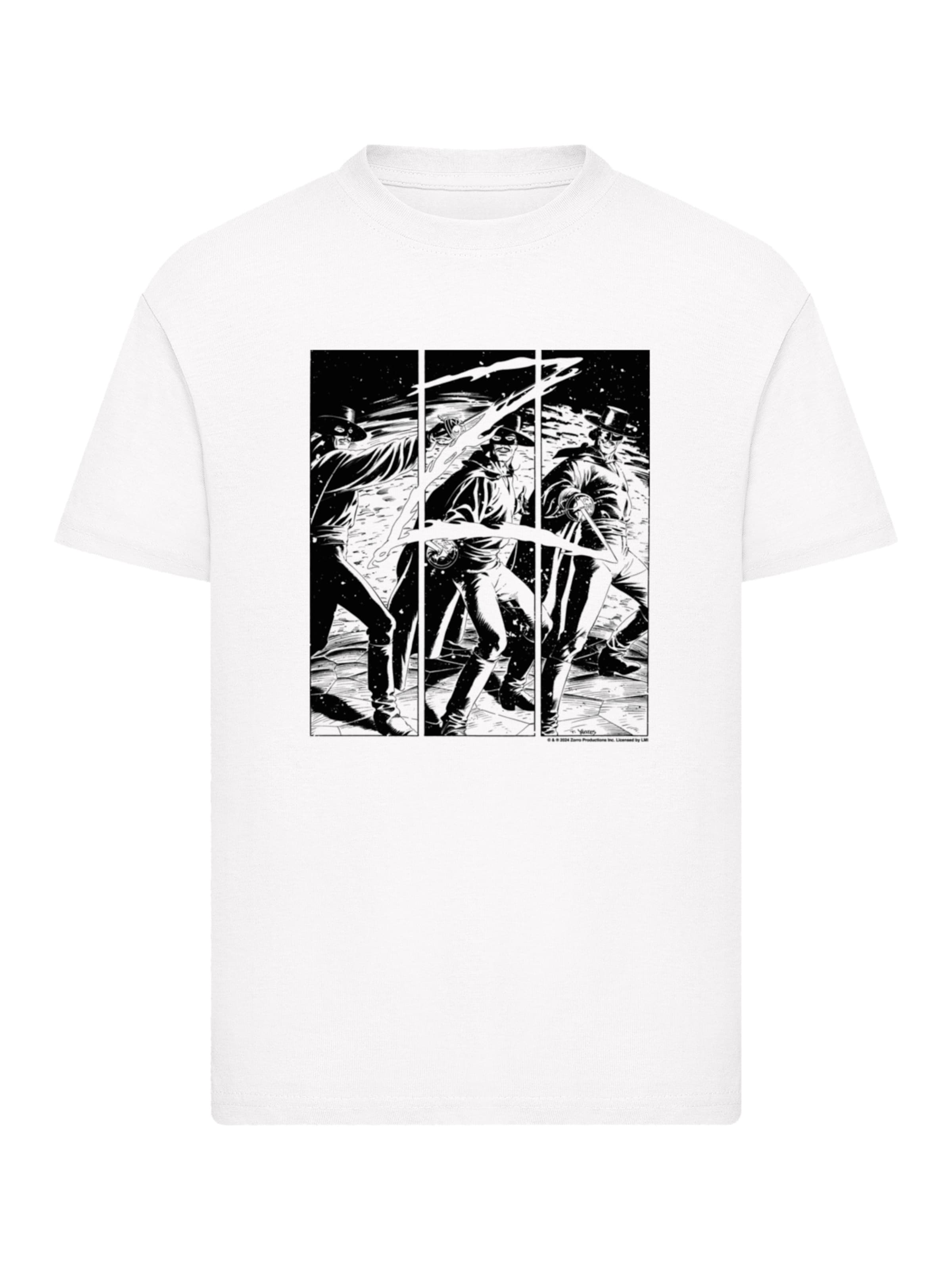 T-Shirt 'Zorro Mark Of Zorro Comic Strip Art' F4NT4STIC en blanc : devant