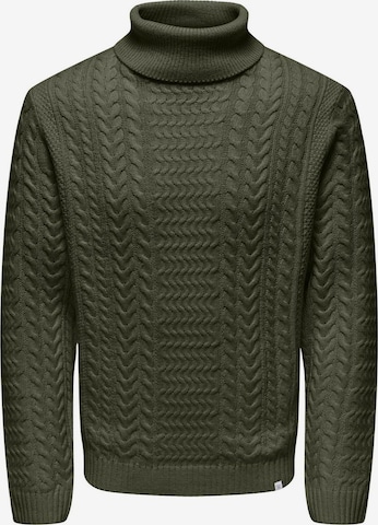Pullover 'FLETCHER' di Only & Sons in verde: frontale