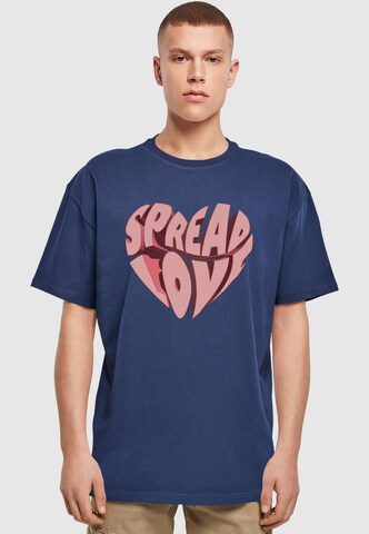 Merchcode Shirt 'Hug & Love - Spread Love' in Blue: front