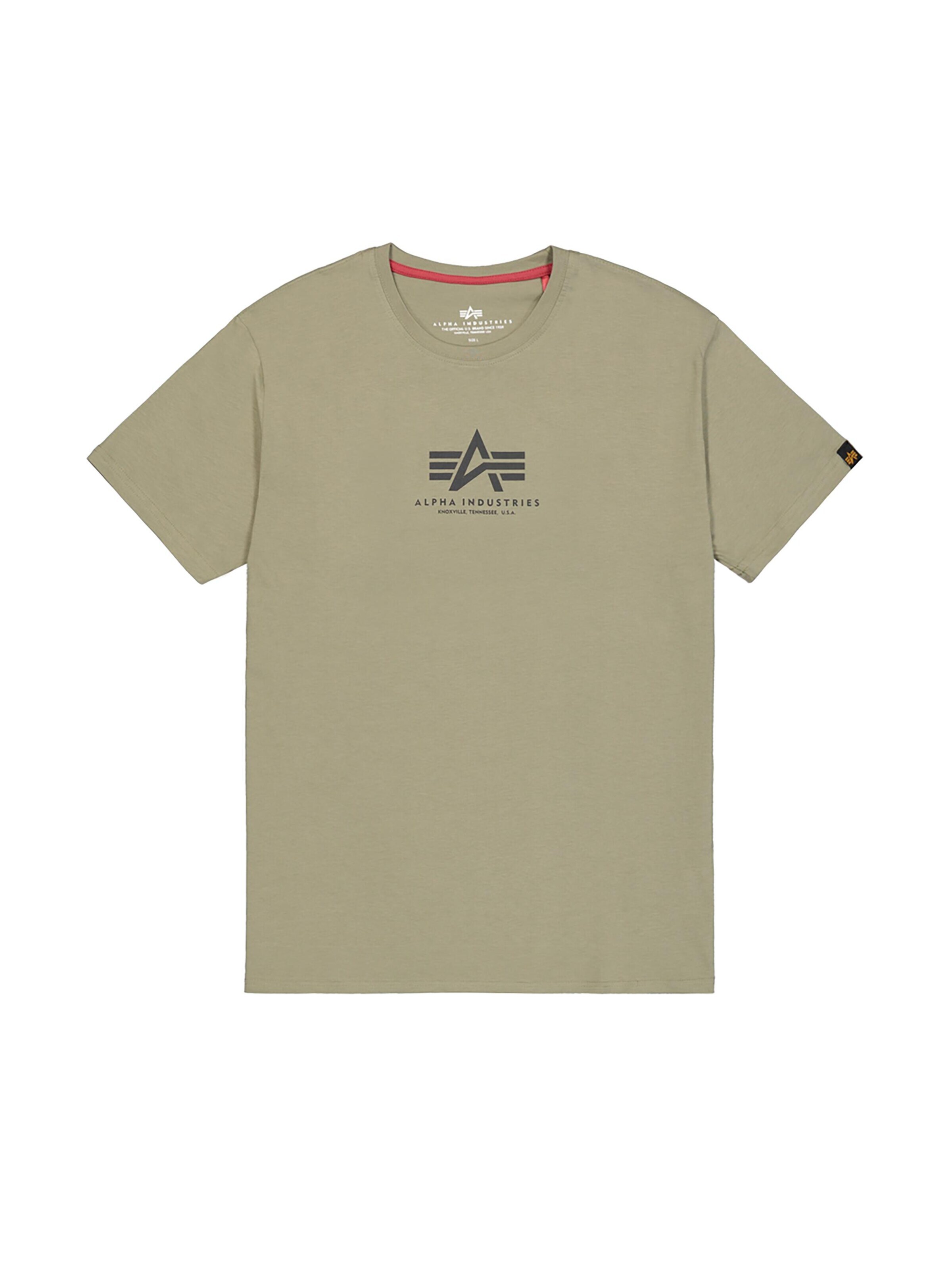ALPHA INDUSTRIES Shirt 'Basic Mid Logo'‌‌ in Grün: Vorderseite