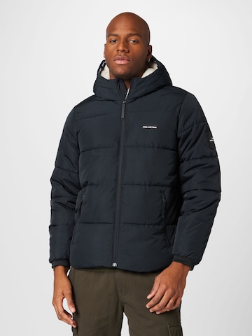 HOLLISTER Winter Jacket in Black: front