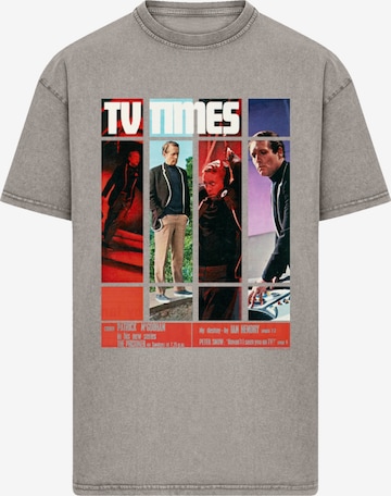F4NT4STIC Shirt 'TV Times Patrick McGoohan The Prisoner 1967 Cover' in Grey: front