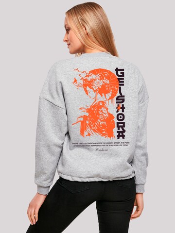 F4NT4STIC Sweatshirt 'Geishora Japan Streetstyle' in Grijs: voorkant